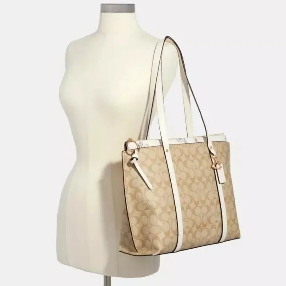 Coach Signature C's LT Khaki Shoulder Bag Purse